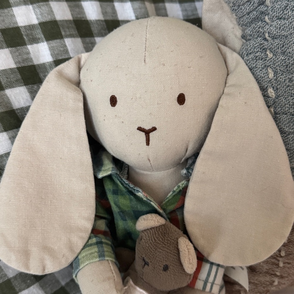Hearth & Hand Magnolia Christmas Bunny Pal Plush Plaid Pajamas - Picture 2 of 5